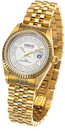 OSCO Germany Damen Armbanduhr Edelstahl vergoldet 06221003