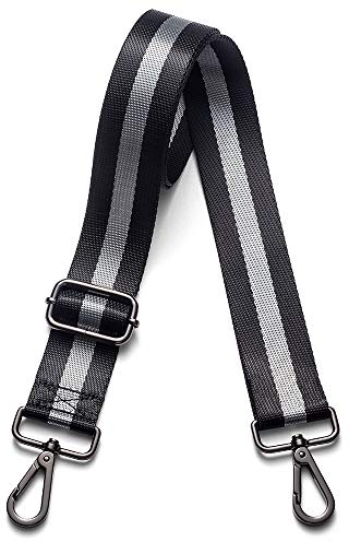 Kolti Kolti Geldbörsenriemen, Ersatz für Umhängetasche, gestreift, breit, verstellbar, Gun-Metal-Schnalle-22