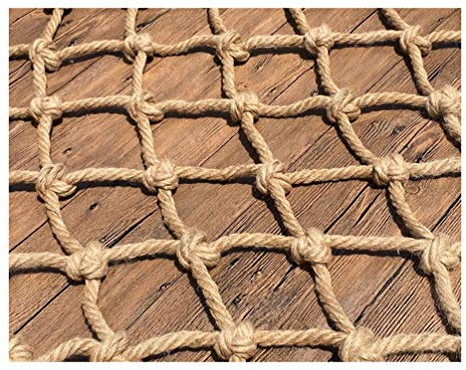 XCYYBB Dekoratives Jute-Hanfnetz, Jute-Schnur für Terrassendielen, Garten-Bündelnetz, Erwachsenen-Fitness-Jute-Netz, Seildurchmesser 4 mm, Maschenweite 10 cm, Hanfseil, 1 x 3 m.