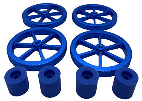 3DPLady | Artillery Sidewinder X1 und Genius - Verbesserte Aluminium Nivelliermuttern + Silikon Dämpfer (blaue Silikonpuffer)