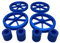 3DPLady | Artillery Sidewinder X1 und Genius - Verbesserte Aluminium Nivelliermuttern + Silikon Dämpfer (blaue Silikonpuffer)