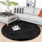 FRAAI | Home & Living Hochflor Teppich Rund - Comfy Supreme Schwarz - Shaggy, Einfarbig - Modern, Skandinavisch - Wohnzimmer, Esszimmer, Schlafzimmer - Fellteppich - Carpet