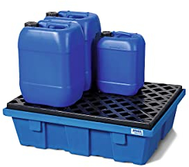 Kleingebindewanne classic-line aus Polyethylen (PE), mit PE-Gitterrost, 60 Liter