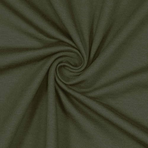 Jersey Stoff Cara, STANDARD 100 by OEKO-TEX, uni olivgrün (Länge am Stück: ab 50cm / Breite: 150cm)