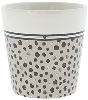 Bastion Collections Becher Confetti Keramikbecher Keramikgeschirr BC Cup Titane Küche gedeckter Tisch, Weiss, RJ/CUP 314 BT