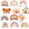 Boho Regenbogen Party Cupcake Toppers