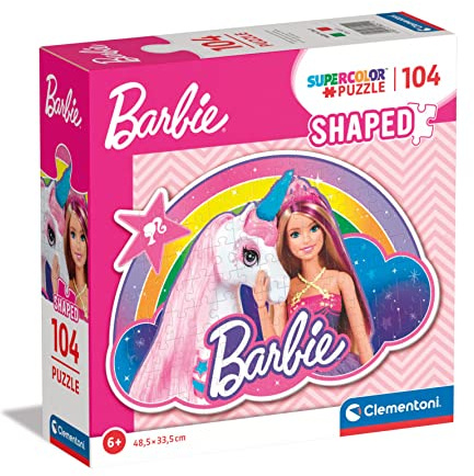 Clementoni 80511 Barbie Supercolor Barbie-104 Pieces-Children Jigsaw Puzzle Age 6, Made in Italy, Multicolour [Amazon Exclusive]