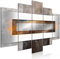 B&D XXL - Leinwandbilder Abstrakt 200x100 cm Vlies Leinwandbild 5 tlg Kunstdruck Leinwand Bild Bilder Wandbilder XXL Wohnzimmer Wanddekoration Wandbild - geometrische Muster Rechteck braun silber grau