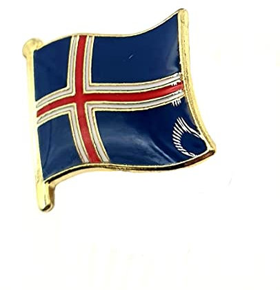 SNS Components Anstecknadel mit isländischer Flagge, Metall