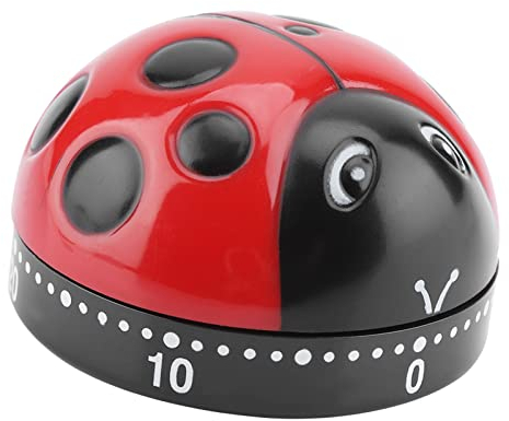 Temporizador de Cocina, Temporizador de Cocina de Mariquita, Reloj Mecánico, Temporizador de 60 Minutos, Reloj Despertador de Cocina, No Requiere Batería, Reloj de Cocina para Hornear, Adecuado para L