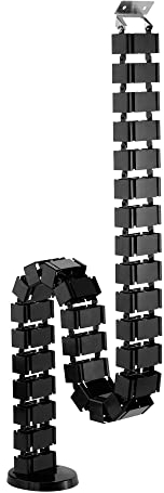 InLine® Kabelkanal flexibel für höhenverstellbare Tische, 4 Kammern, 68x36mm max. 1,28m, schwarz