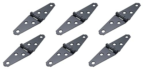 Geesatis 6 Cerniere a Cinghia per Ante, Mobili e Porte, Cerniera Resistente, 5,1 cm, con Viti di Montaggio, Colore Nero