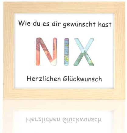 Geldgeschenk für alle die Nichts wollen, geldgeschenke verpackung, NIX kreative Geschenk für Männer und Frauen eignen Sich für Geburtstag und Hochzeiten (Nature)