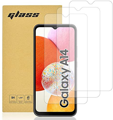 Totill 3 Stück für Samsung Galaxy A14 5G Schutzfolie, Frei von Kratzern, 9H Härte, HD Displayschutzfolie, Ultra-klar, Ultrabeständig, Panzer Schutz Glas für A14 Splitterfest schutzglas