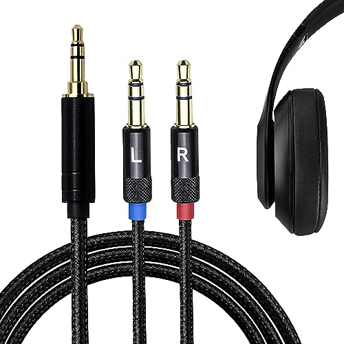 AX 3,5 mm verbessertes Ersatz-Kopfhörer-Audiokabel für Sony MDR-Z7, Z5, Z7M2, Z1R, BeyerDYNAMIC T1, T5, Stereo 3,5 mm Stecker auf Dual 3,5 mm 4,3 ft