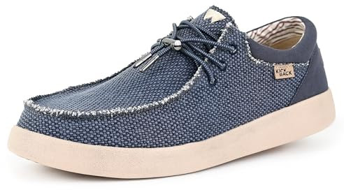 Kickback Haven Shoes - Mocassini da Uomo - Colore Deep Navy - Scarpe Leggere da Uomo Eleganti e Casual - Scarpe di Tela da Uomo per Tutto Il Giorno - Scarpe Slip on da Uomo - Taglia EU44