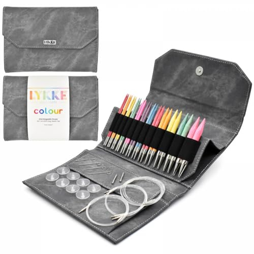 Lykke Rundstricknadel-Set, austauschbar, 12,7 cm, Grau