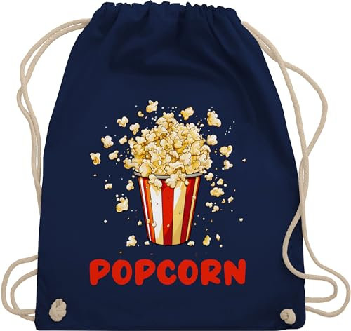 Turnbeutel Rucksack - Karneval & Fasching - Taschen - Popcorn Fan Popcornverkleidung Filmliebhaber Pop-Corn - Unisize - Navy Blau - beutel wurfmaterial verkleidungen kamelle tasche rosenmontag für