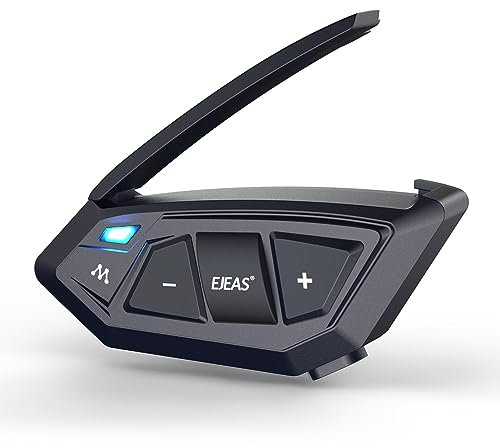 SolaMr MS20 Moto Bluetooth Casque, 20 Riders Casque Bluetooth Interphone, 2000m 1200mah étanche Moto Casque Système avec Partage de Musique/Radio FM (One Pack)