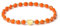 MetJakt Handgefertigtes Original Armband für Damen 6MM Kristall Stretch Halbedelsteine Facettiert Stretcharmband herz Design 18k Vergoldet Damenschmuck (Orange -Herz)