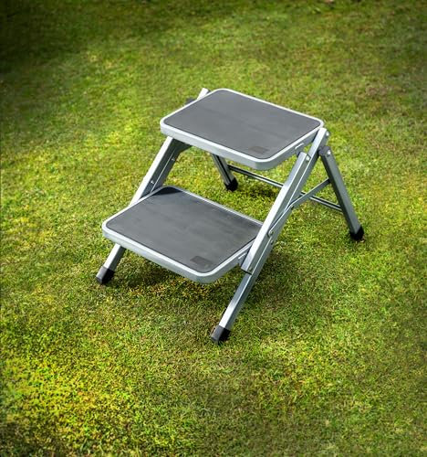 Maypole Escalón Doble Plegable de Acero para caravanas, autocaravanas, Tiendas de campaña