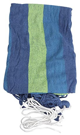 INOOMP Hamaca De Jardín Portátil De Lona Rayas Azules para Camping y Senderismo Ligera Multifuncional para Actividades Al Aire y Viajes