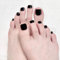 Ceboic Semi Cured Gel Toenail Stickers, 34Pcs Solid Color Full Nail Wraps Toe Nail Polish Strips with Soft Glossy Finish, Long Lasting Waterproof Gel Toeail Strips for Salon-Quality Pedicure (Black)