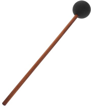 Resonanzschlägel für Walgesangseffekt, Schwarzer Gongschlägel | Klangschale 20cm Durchmesser, Silikonkopf mit Holzgriff, für Auftritte und Musikmomente