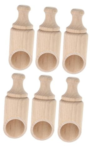 SHOWERORO 6 Stück Holzlöffel für Milchpulver und Gewürze Messlöffel aus Naturbelassenem Holz Tragbare Teelöffel für Küche Haushalt und Café