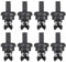 CPJJ 8 Stück Schwarz Kofferraum-Hutablage-Clips, Hutablage-Schnur-Clips, kompatibel für Renaul t Clio Megan e Scenic Laguna M odus MK1 MK2 MK3 MK4，für Nissa n Qashqa i 2007-2019，7705099001 8200675047