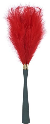 sourcing map Lot de 8 grandes tiges d'herbe de la pampa artificielle séchée pour décoration de vase de mariage, maison, 114 cm, rouge