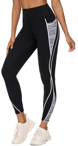 Rexspek Sport Leggings Damen mit Tasche,Sporthose Damen High Waist Laufhose Damen lang Fitnesshose