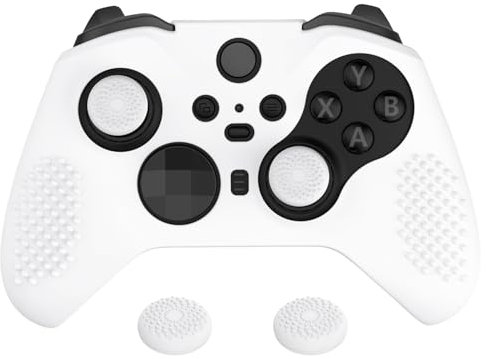 eXtremeRate PlayVital Cover Silicone per Xbox Elite Series 2 Controller,Custodia Skin Protettiva Gommini Copri Levette Analogiche Antiscivolo per Xbox Elite Series 2 Joystick-Bianco Freddo