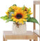 Künstliche Sonnenblumen – Kunstseide Sonnenblumenstrauß im Keramiktopf | 3,35 x 6,3 Zoll Büro- und Heimdekoration | Charmantes Blumenarrangement zur Dekoration