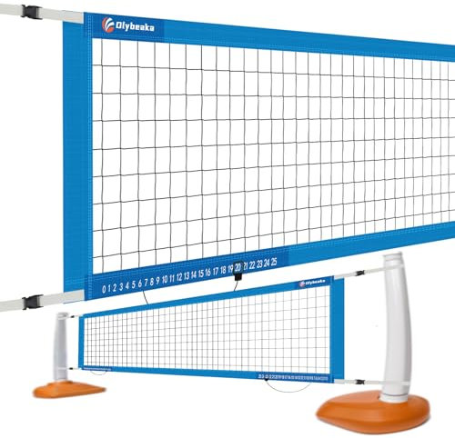 Nur Pool-Volleyballnetz, verstärktes Anti-UV-Ersatz-Pool-Volleyballnetz mit Punkteklemmen, 4,5 m Netz, einfach aufzubauen und langlebig (Himmelblau)