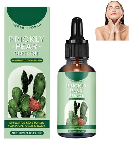 Cactus Seed Oil, Cactus Oil, Cold Pressed Cactus Oil for Face, Skin, Hair and Nails, Moisturiser for Dry Skin and Body, Suitable for All Skin Types