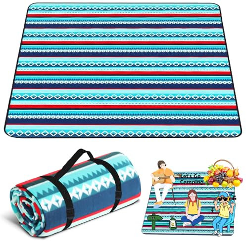 USHOP Coperta Picnic Impermeabile,200x200cm Tappeto da Spiaggia,Telo Picnic Pieghevole Con Maniglia per il Trasporto per Escursioni,Viaggi,Campeggio all'Aperto,Parco
