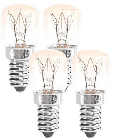 greate. 4x E14 Backofenlampe 25W 300 Grad hitzebeständig - Backofen Glühbirne 230V 25W für Ofen, Salzkristalllampe, Mikrowelle, Lavalampe uvm - Ofenlampe 25W 300 Grad mit 175 Lumen & 2700K warmweiß