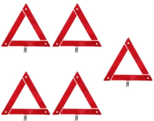 MUCKLILY 5 Pièces triangles routiers triangles de signalisation pour voitures signes blinker Situation d'urgence triangles de sécurité routière panneau d'avertissement de route Plastique