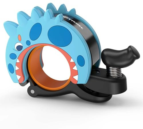 toptrek Fahrradklingel Kinder 2025 Neue Aufrüstung, 100dB Klingel Fahrrad Kinder für Mädchen und Jungen, Dinosaurier-Design Wasserfest & Rostfrei für Kinderfahrrad Roller Laufrad 22.2-25.4mm (Blau)