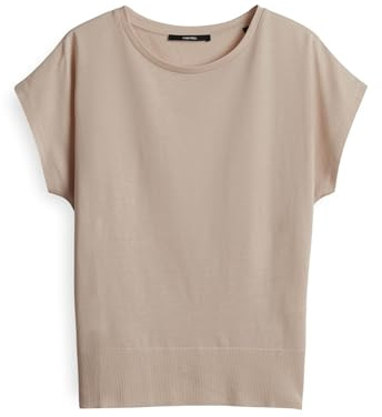 someday Damen Kurzarmshirt | KAJA Regular Jerseytop mit breitem Rippbund Brown Sugar, 38