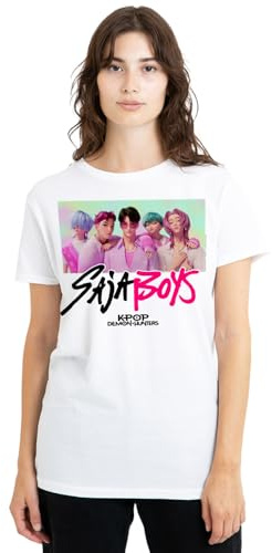 K-Pop Demon Hunters Womens Saja Boys Photo Frame Ladies Shirt, White, White, M UK