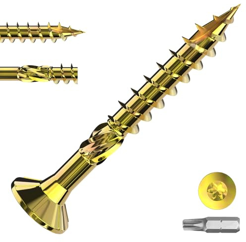 Zynthor 100Pcs Wood Screws, 4.5 x 35mm Galvanized Decking Screws | Rust-Resistant Flat Head Screws, Torx Drive with T25 Bit for Decking, Timber, Furniture and General Woodworking