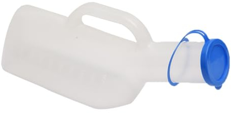 MAGICLULU Großes Urinal mit 1000 Ml Fassungsvermögen Bruchfeste Urinflasche für Ältere Patienten und Bettlägerige Ergonomischer Nachttopf mit Verschlusskappe für Mobilen Einsatz