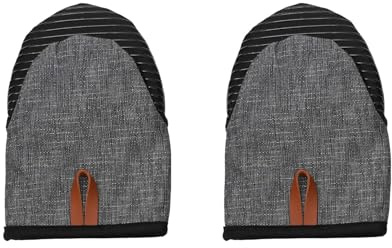 Tuwyii Ofenhandschuhe Set 2er Grau Gestreift – Anti-Rutsch Baumwolle | Ofenhandschuhe aus weicher Baumwolle mit Silikon Noppen für sicheren Griff. Ideal zum Backen, Kochen und Grillen