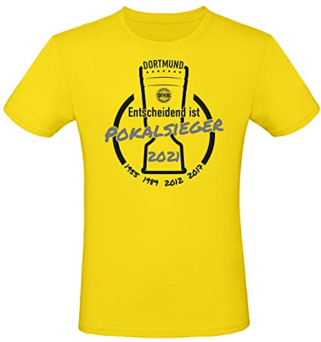 Alsino Pokalsieger 2021 Dortmund Fan Shirt Pokal Finale T-Shirt Pokalfinale gelb, größe wählen:XL