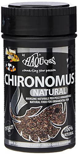 Haquoss Chironomus Naturdünger Liofilisiert in Larve, Fischfutter Aquarium Futter für Tropische Fische 100 ml/8 g