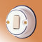 Interruttore in ceramica a pulsante stile rustico vintage country - Bianco (nessun decoro)