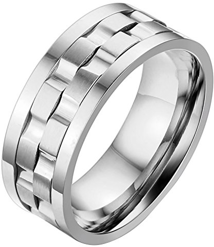 OIDEA Anxiety Ring Spin Silber, aus hochwertigem Edelstahl, Größe (67 (21.3)