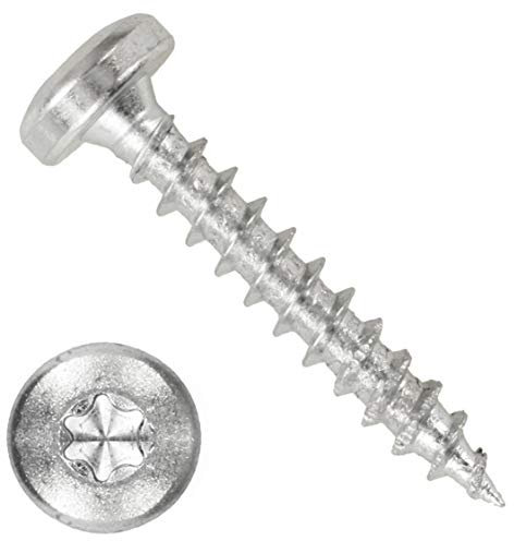 Spanplattenschraube – PROFI - PAN HEAD Halb Rundkopf verzinkt rostgeschützt Stahl gehärtet - SPL PROFI PANHEAD VZ TORX SGH - 4,5 x 45 (100 Stück)